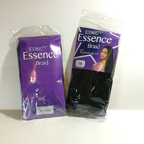 Iconic Essence Braid 100% Kanekalon Color 1B 2 separate packages 52" length - Picture 8 of 8